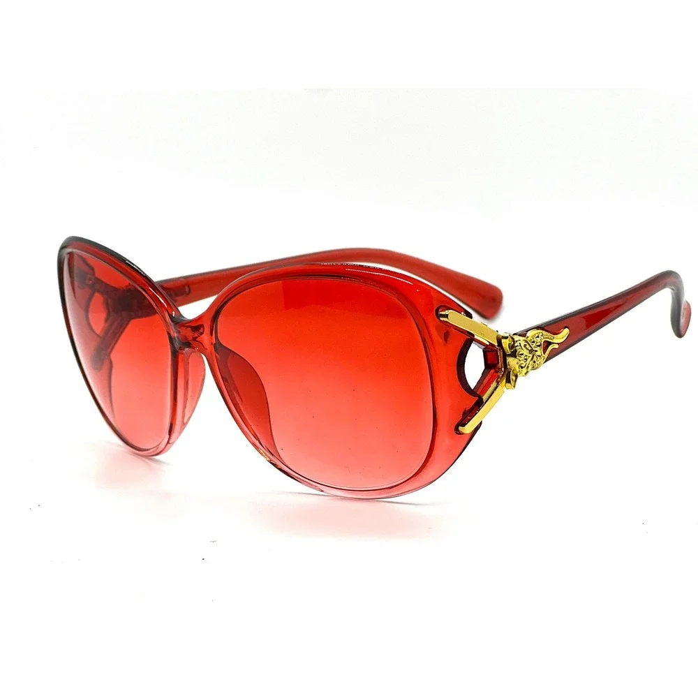 Fashion Designer Women's Oversized Red Gradient Lens Butterfly Luxury Shades New
